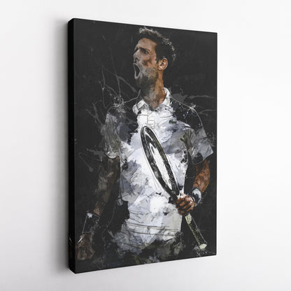 Novak Djokovic Canvas Print – Iconic Tennis Wall Art for Man Cave or Home