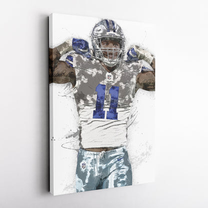 Micah Parsons Canvas Art – Dallas Cowboys Wall Decor