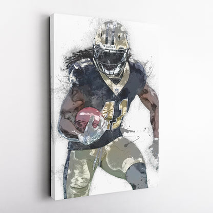 Alvin Kamara Canvas Art – New Orleans Saints Wall Decor
