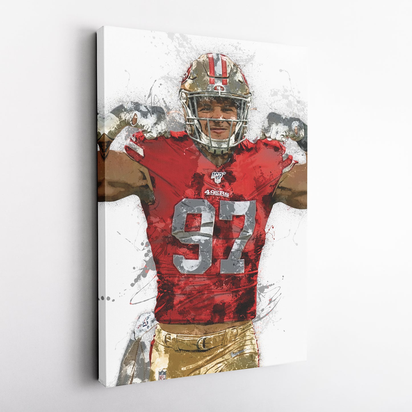 Nick Bosa Canvas Art – San Francisco 49ers Wall Decor