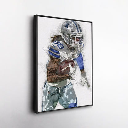 CeeDee Lamb Canvas Art – Dallas Cowboys Wall Decor