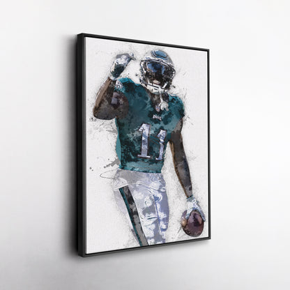 A.J. Brown Canvas Art - Philadelphia Eagles Wall Decor