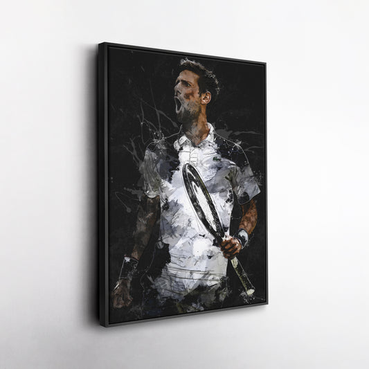 Novak Djokovic Canvas Print – Iconic Tennis Wall Art for Man Cave or Home