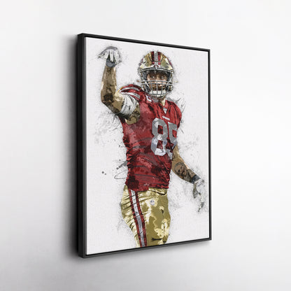 George Kittle Canvas Art – San Francisco 49ers Wall Decor