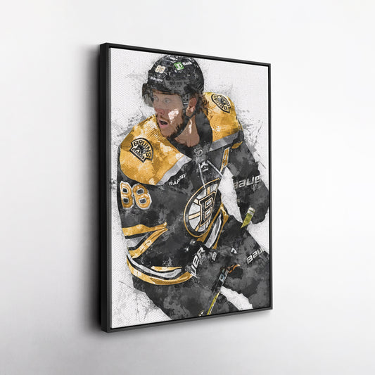 David Pastrnak Canvas Art – Boston Bruins Wall Decor