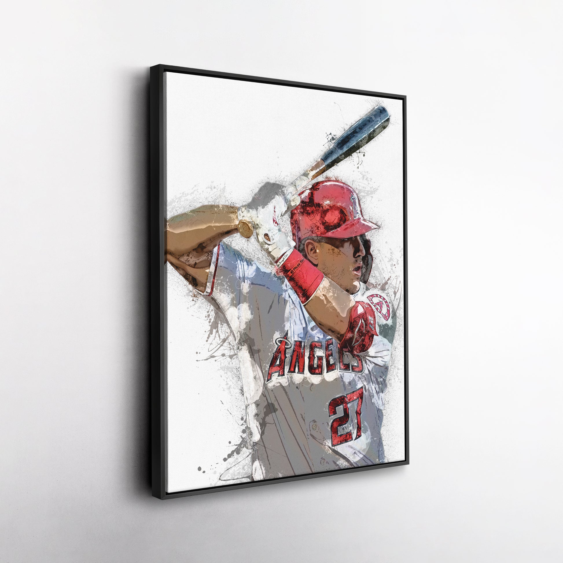 Mike Trout Canvas Art – Los Angeles Angels Wall Decor