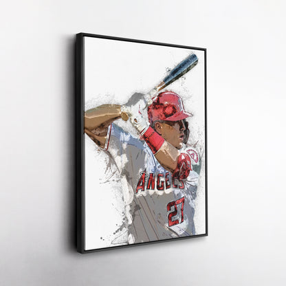 Mike Trout Canvas Art – Los Angeles Angels Wall Decor