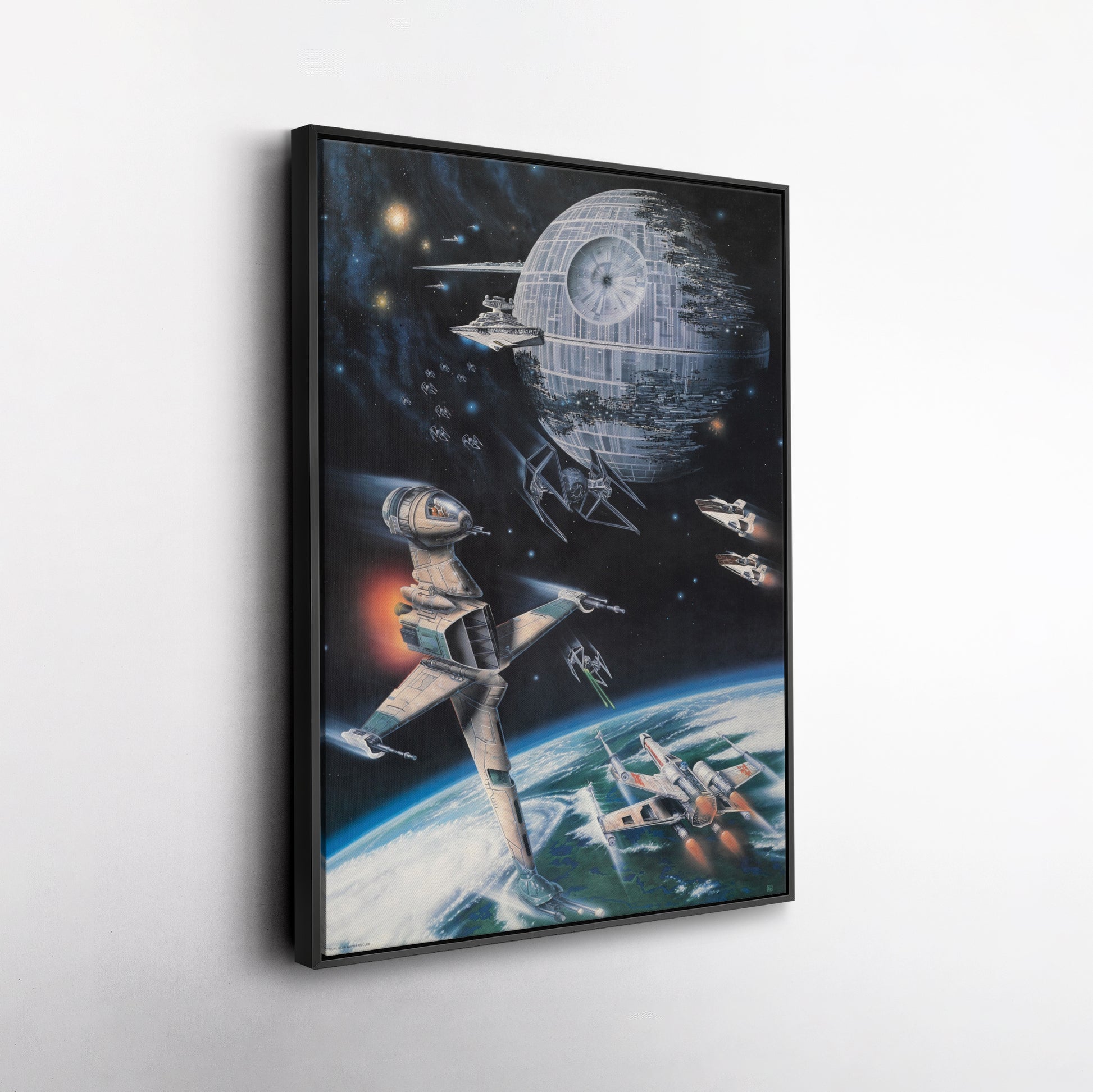 Death Star, Star Destroyer, Battle, TIE Interceptor Canvas Wall Art Decor - Star Wars Epic Art