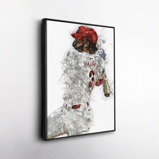 Bryce Harper Canvas Art – Philadelphia Phillies Wall Decor