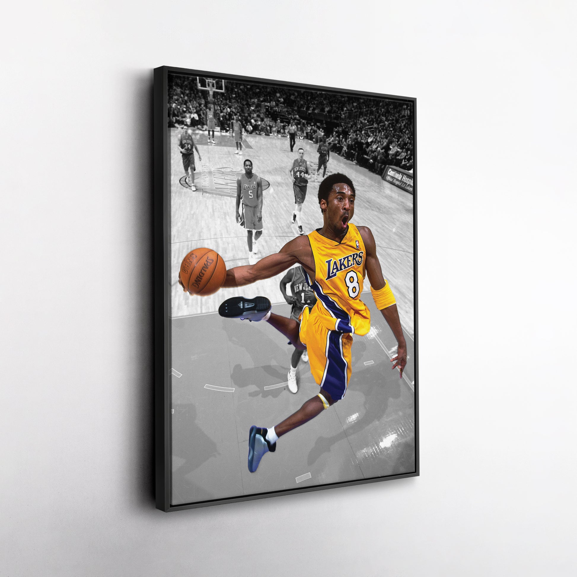 Kobe Bryant Lakers Dunking Canvas Wall Art Decor - NBA Slam Dunk Poster
