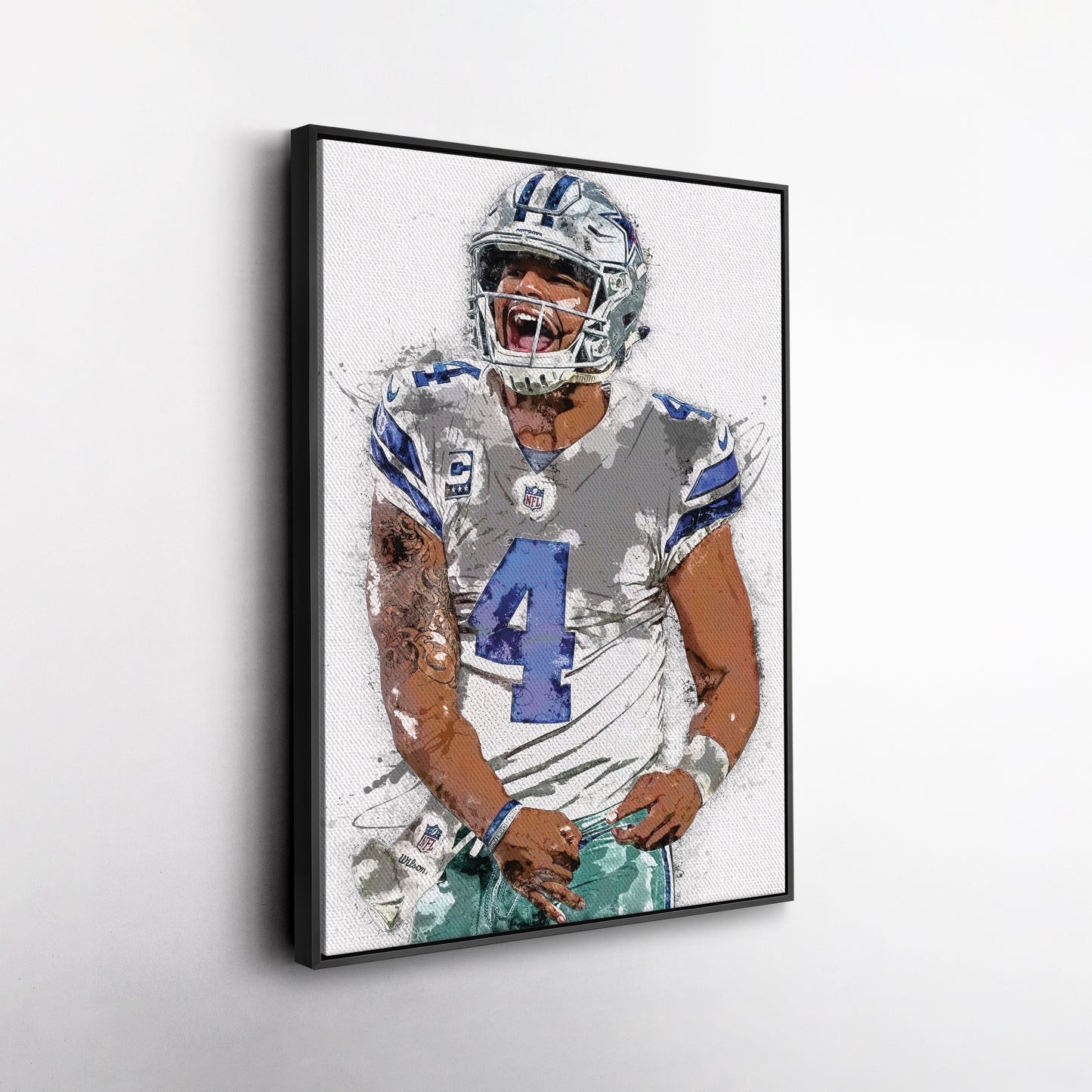 Dak Prescott Canvas Art – Dallas Cowboys Wall Decor