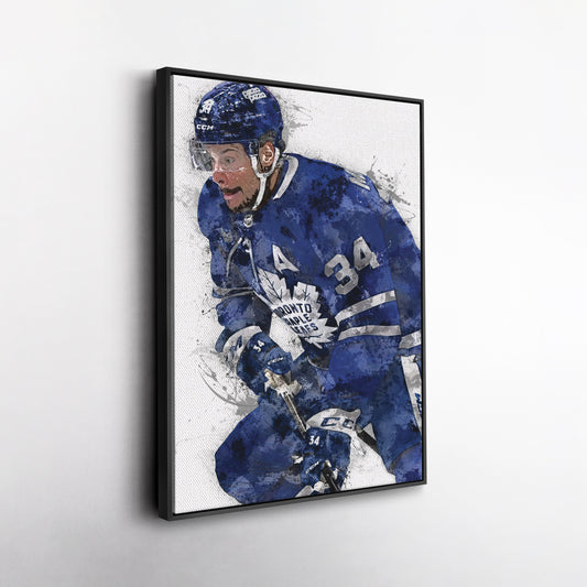 Auston Matthews Canvas Art – Toronto Maple Leafs Wall Decor