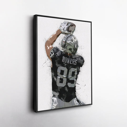 Brock Bowers Canvas Art – Las Vegas Raiders Wall Decor