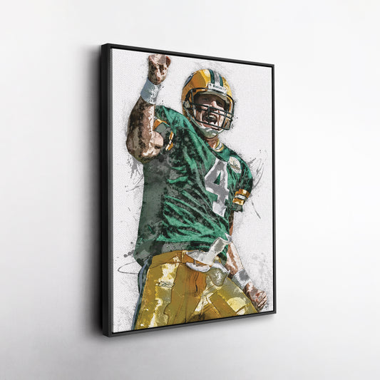 Brett Favre Canvas Art – Green Bay Packers Wall Decor