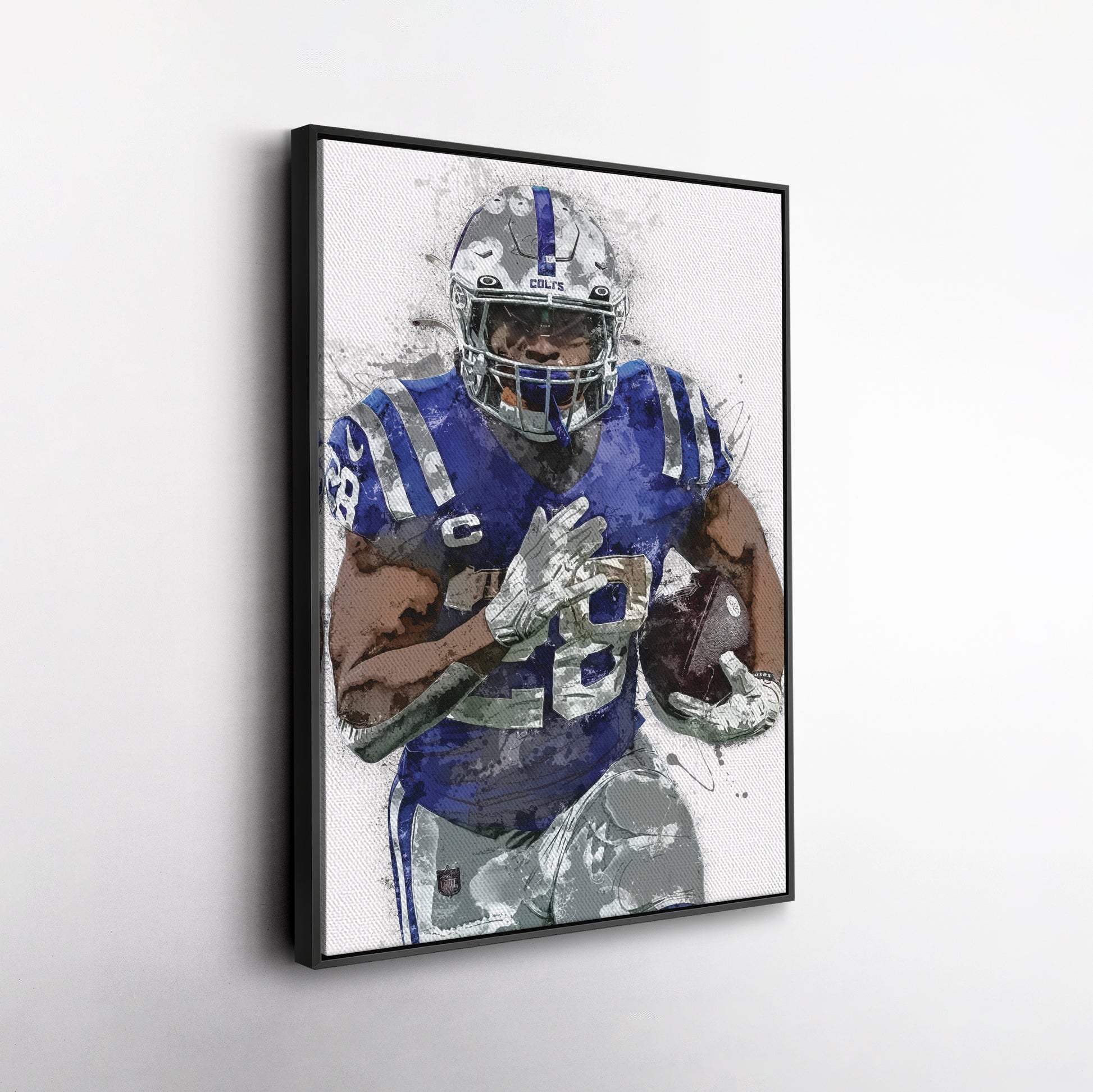 Jonathan Taylor Canvas Art – Indianapolis Colts Wall Decor