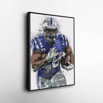Jonathan Taylor Canvas Art – Indianapolis Colts Wall Decor