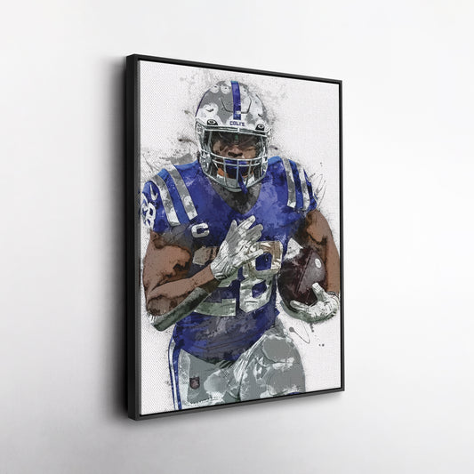 Jonathan Taylor Canvas Art – Indianapolis Colts Wall Decor