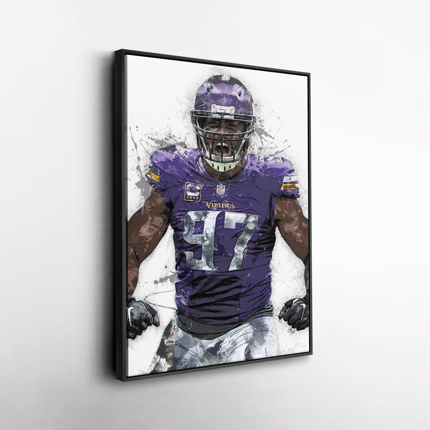 Everson Griffen Canvas Art – Minnesota Vikings Wall Decor
