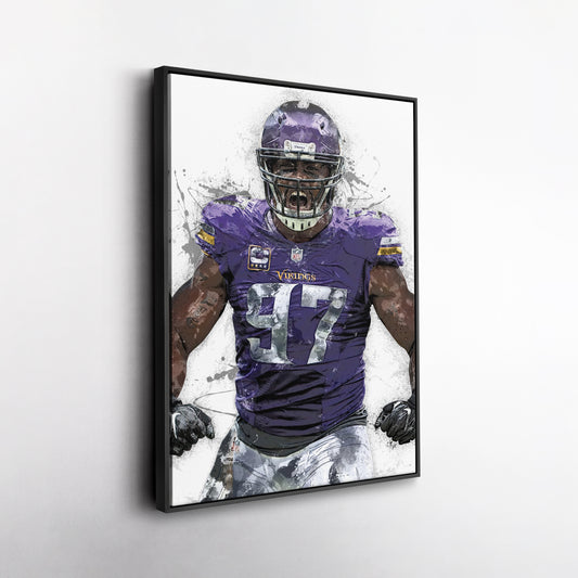 Everson Griffen Canvas Art – Minnesota Vikings Wall Decor