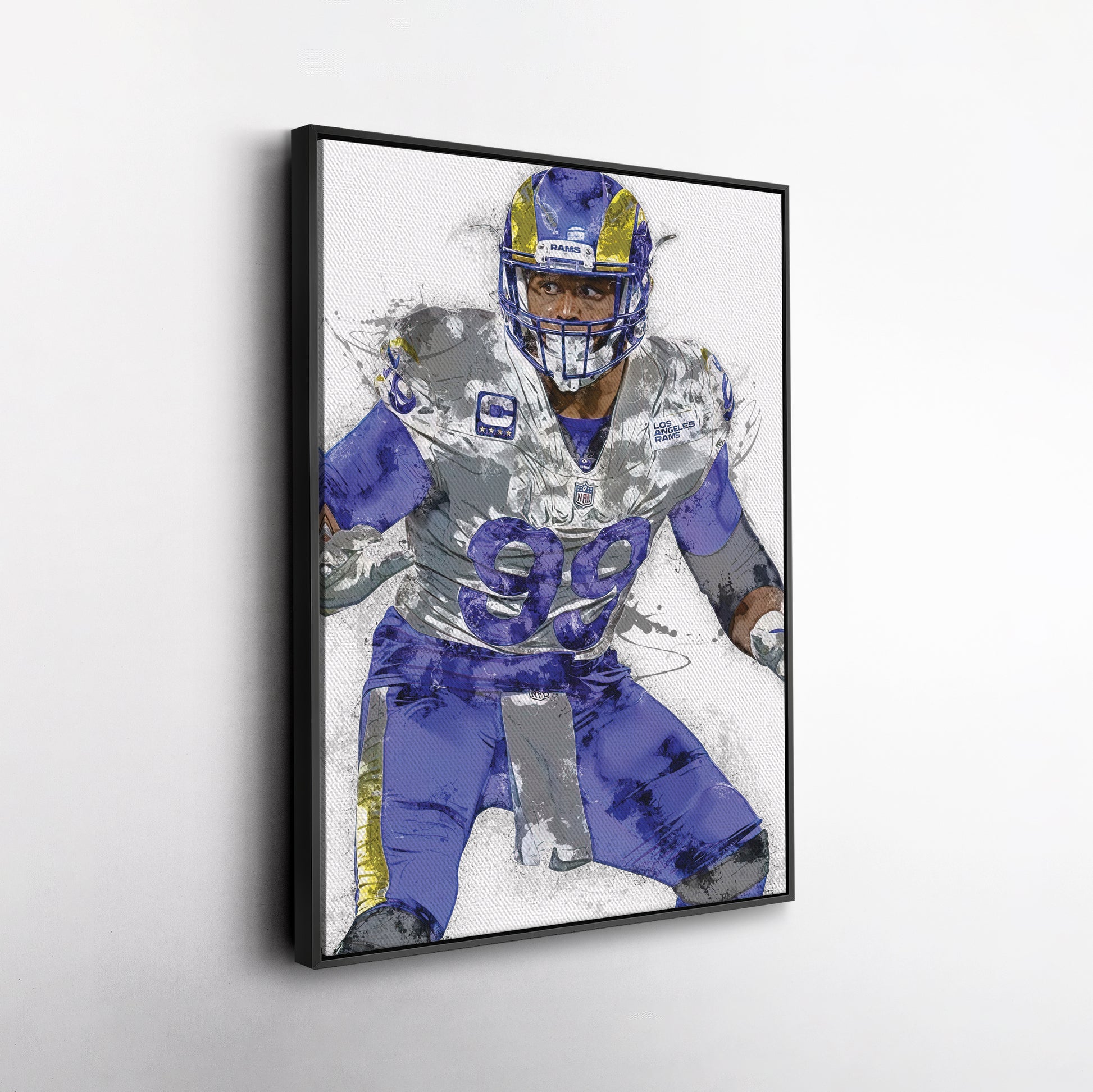 Aaron Donald Canvas Art – Los Angeles Rams Wall Decor