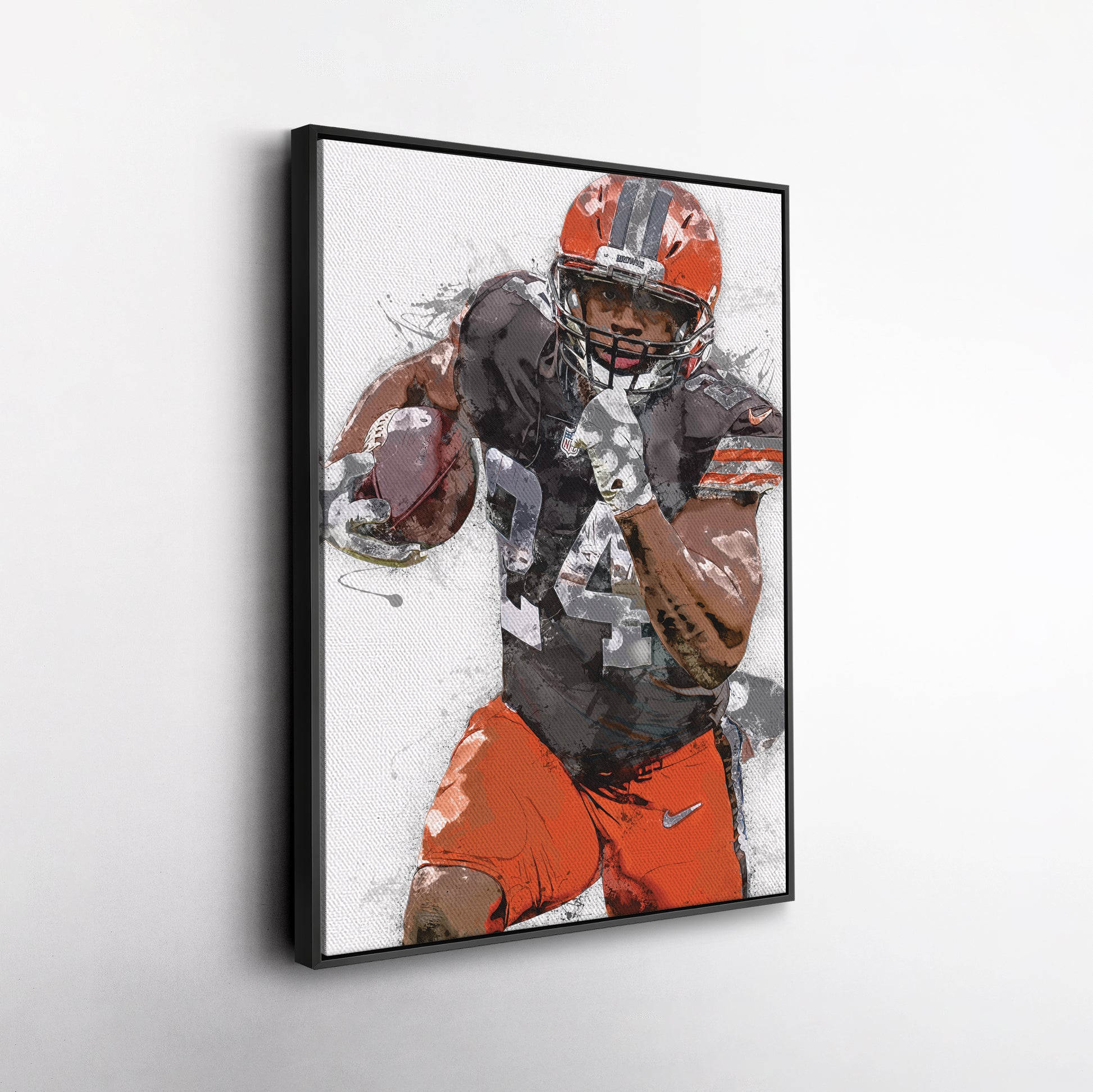 Nick Chubb Canvas Art – Cleveland Browns Wall Decor