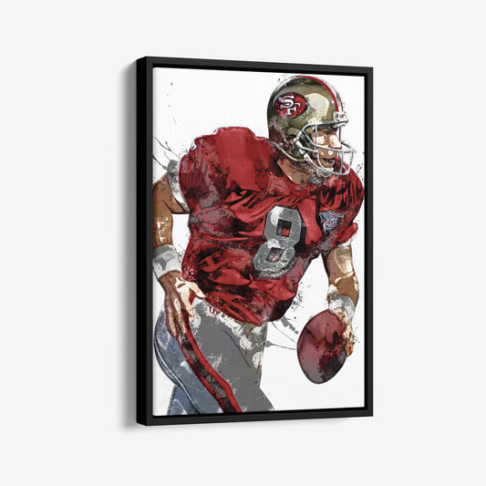 Steve Young Poster San Francisco 49ers Painting Football Hand Made Posters Canvas Print Kids Wall Art Home Man Cave Gift Decor