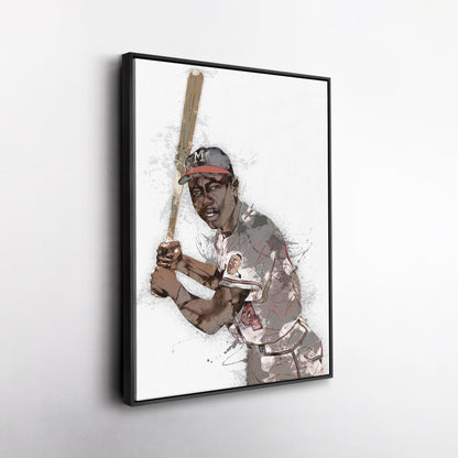 Hank Aaron Canvas Art – Atlanta Braves Wall Decor