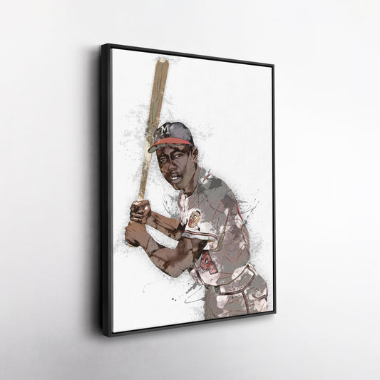 Hank Aaron Canvas Art – Atlanta Braves Wall Decor