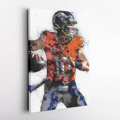 Bo Nix Canvas Art – Denver Broncos Wall Decor