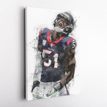 Will Anderson Jr. Canvas Art – Houston Texans Wall Decor