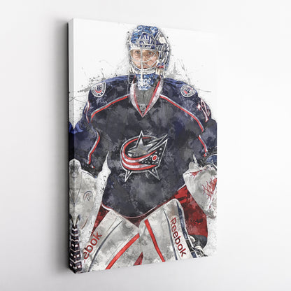 Sergei Bobrovsky Canvas Art – Columbus Blue Jackets Wall Decor