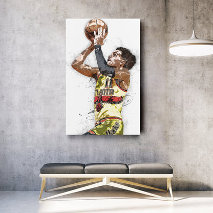 Trae Young Canvas Art – Atlanta Hawks Wall Decor
