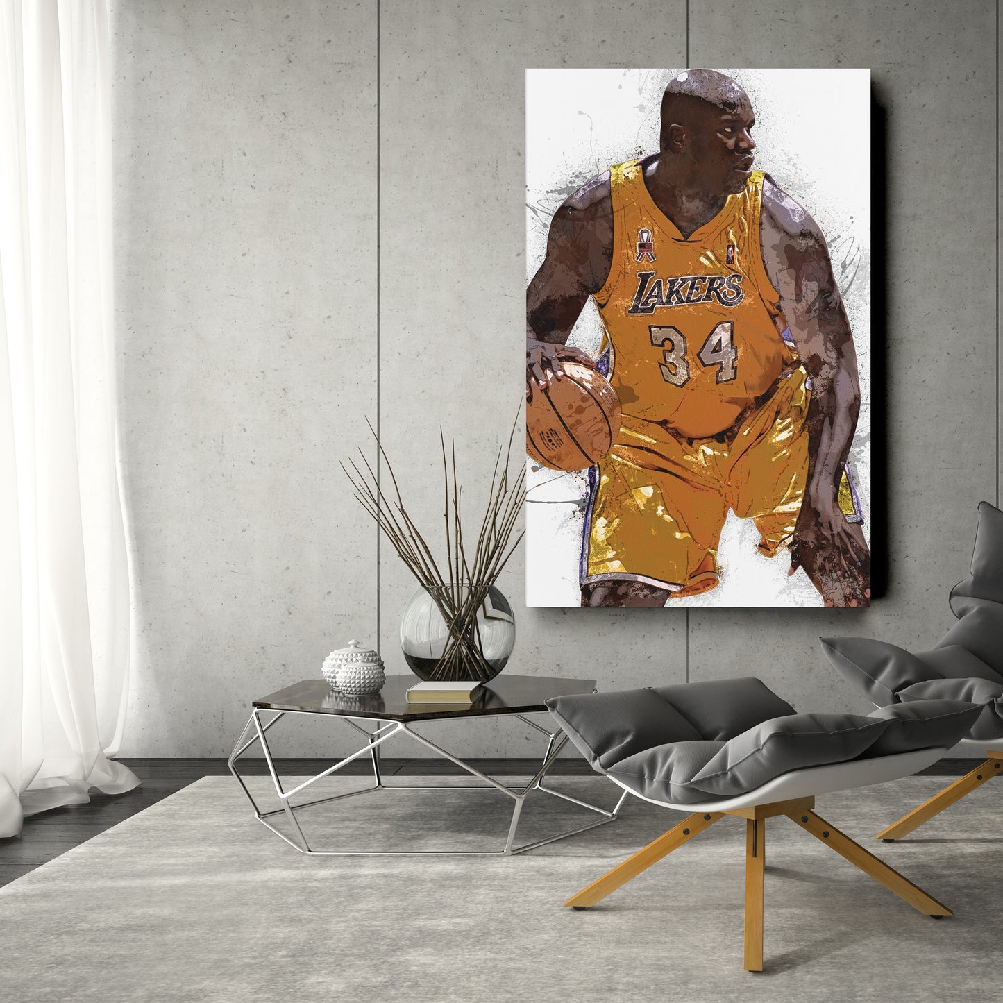Shaquille O'Neal Canvas Art – Los Angeles Lakers Wall Decor