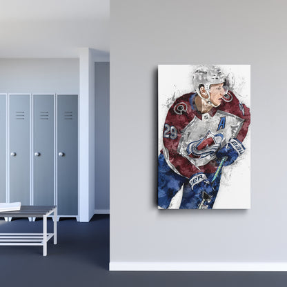 Nathan MacKinnon Canvas Art – Colorado Avalanche Wall Decor