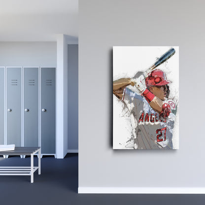 Mike Trout Canvas Art – Los Angeles Angels Wall Decor