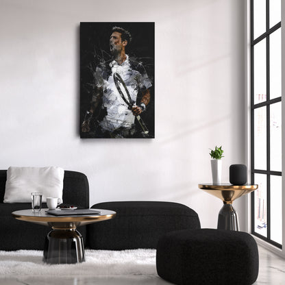 Novak Djokovic Canvas Print – Iconic Tennis Wall Art for Man Cave or Home