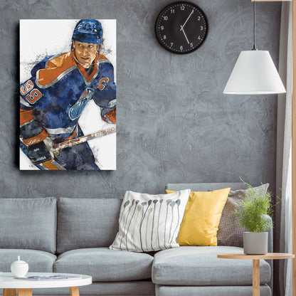 Wayne Gretzky Canvas Art – Edmonton Oilers Wall Decor