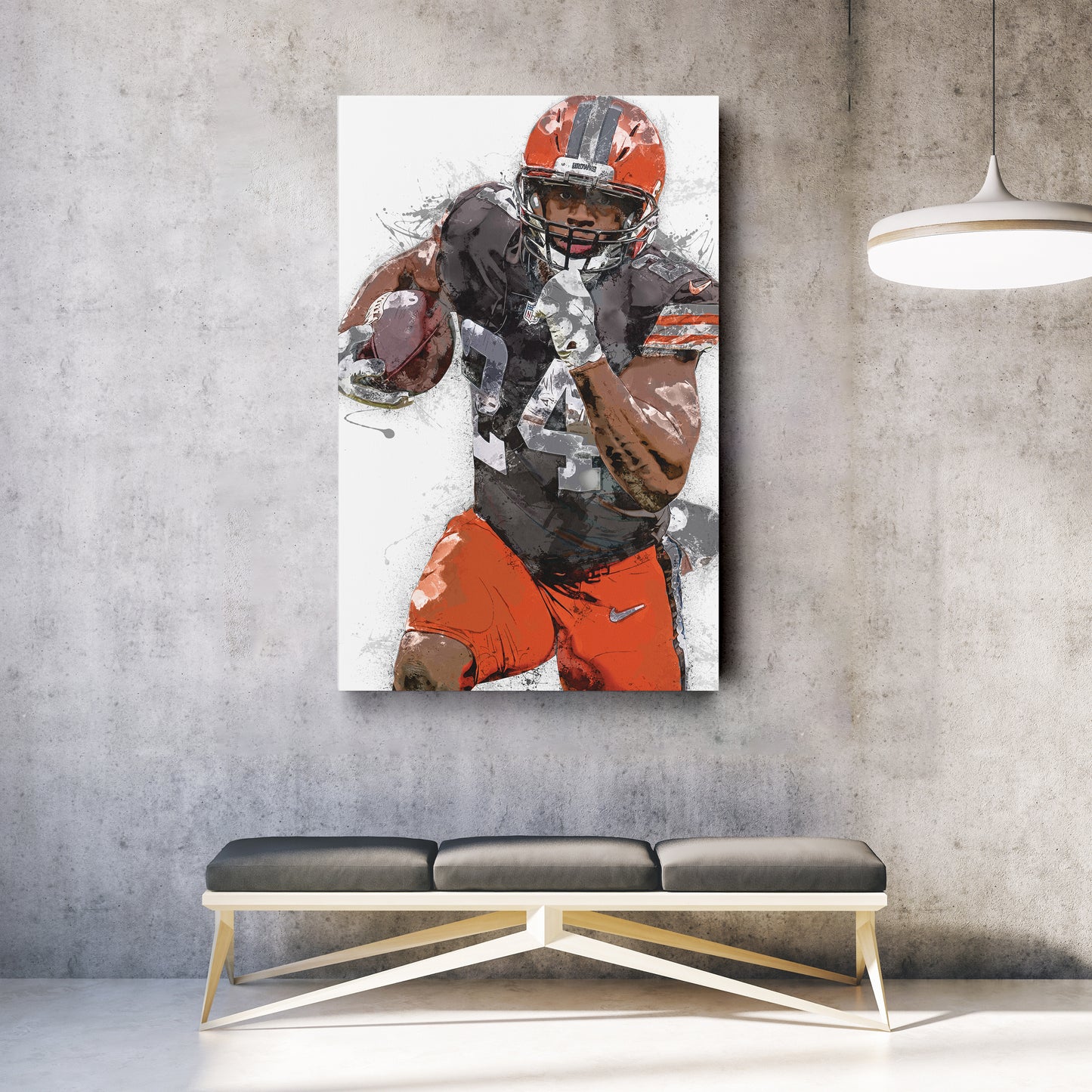 Nick Chubb Canvas Art – Cleveland Browns Wall Decor