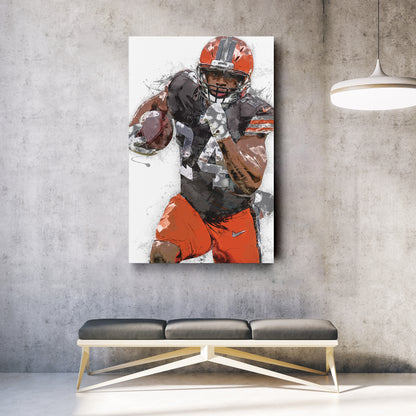 Nick Chubb Canvas Art – Cleveland Browns Wall Decor