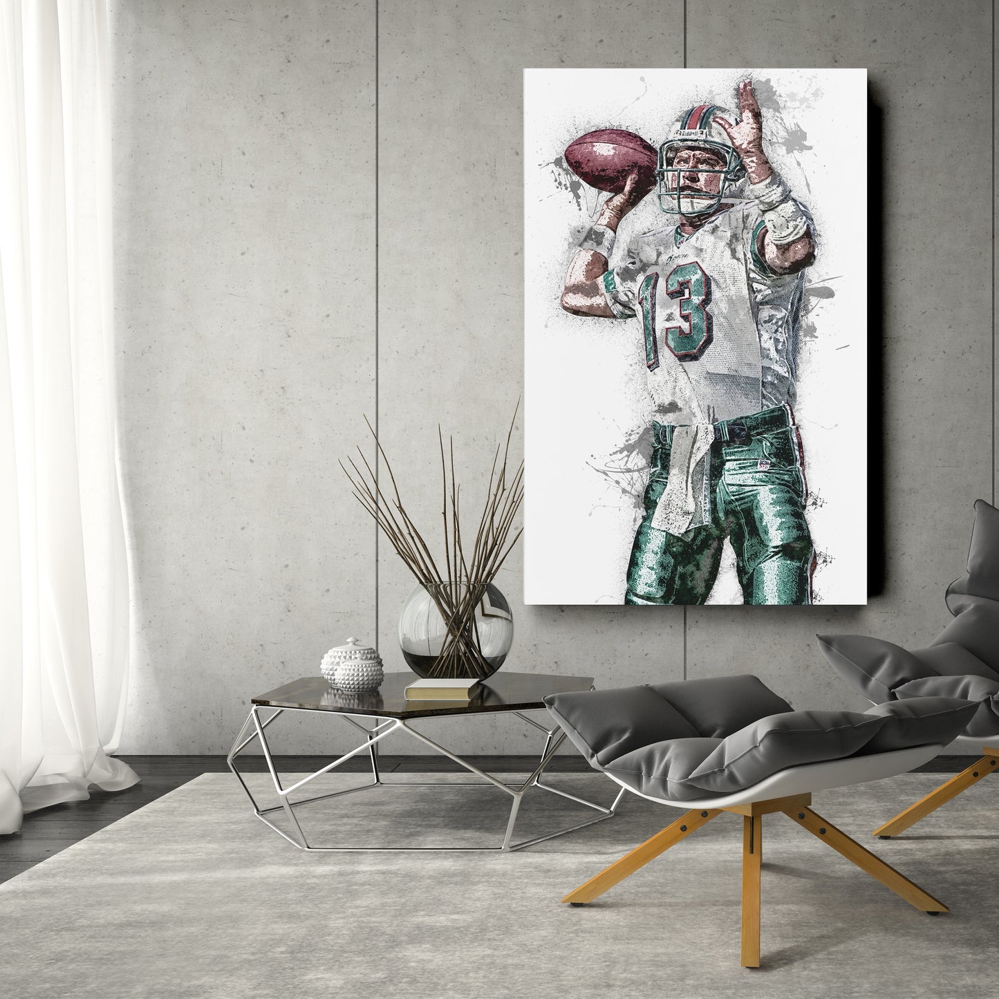 Dan Marino Canvas Art – Miami Dolphins Wall Decor