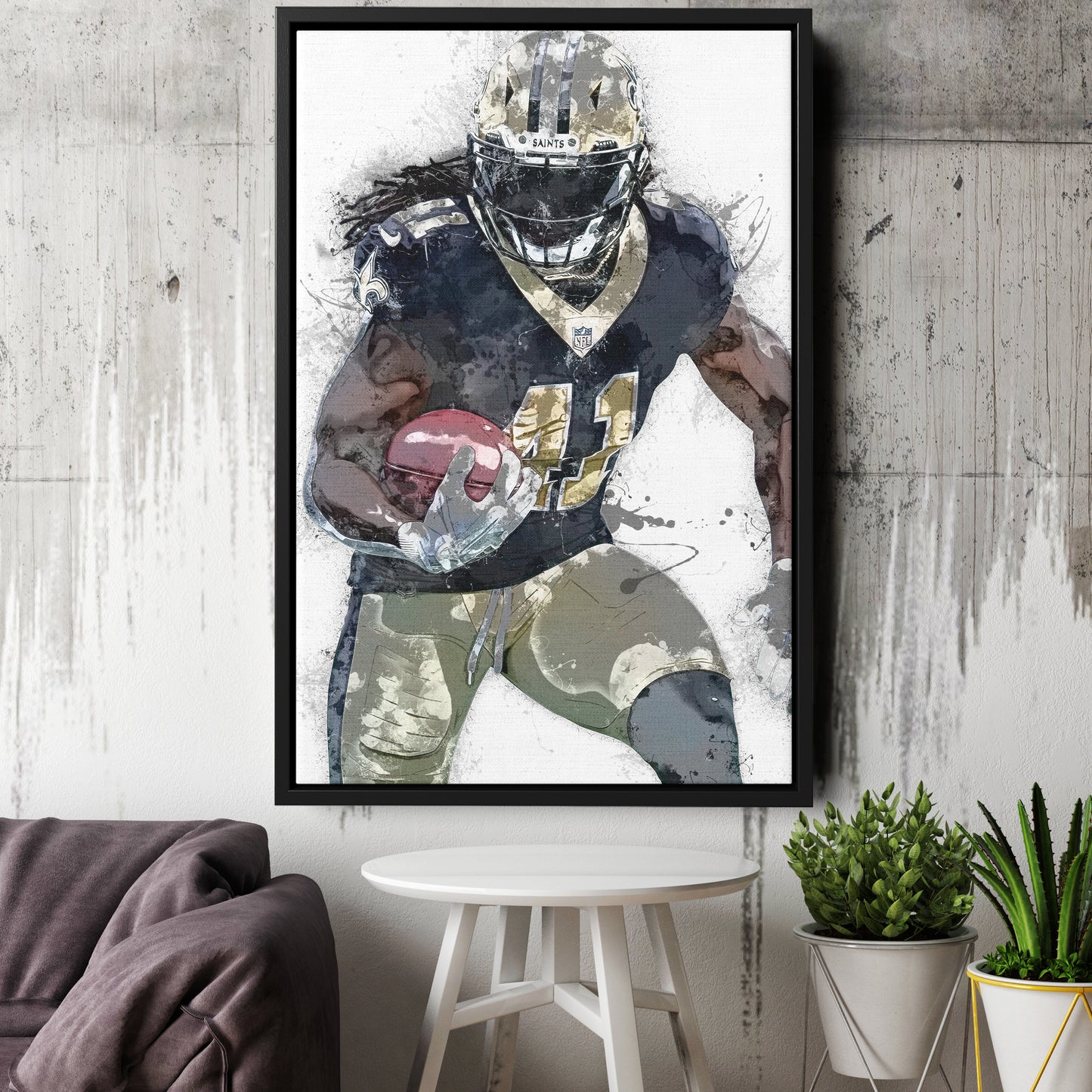 Alvin Kamara Canvas Art – New Orleans Saints Wall Decor