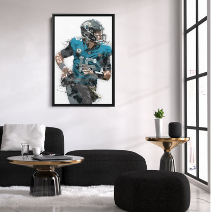 Trevor Lawrence Canvas Art – Jacksonville Jaguars Wall Decor