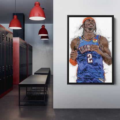Shai Gilgeous-Alexander Canvas Art – Oklahoma City Thunder Wall Decor