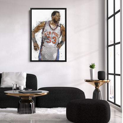 Patrick Ewing Canvas Art – New York Knicks Wall Decor