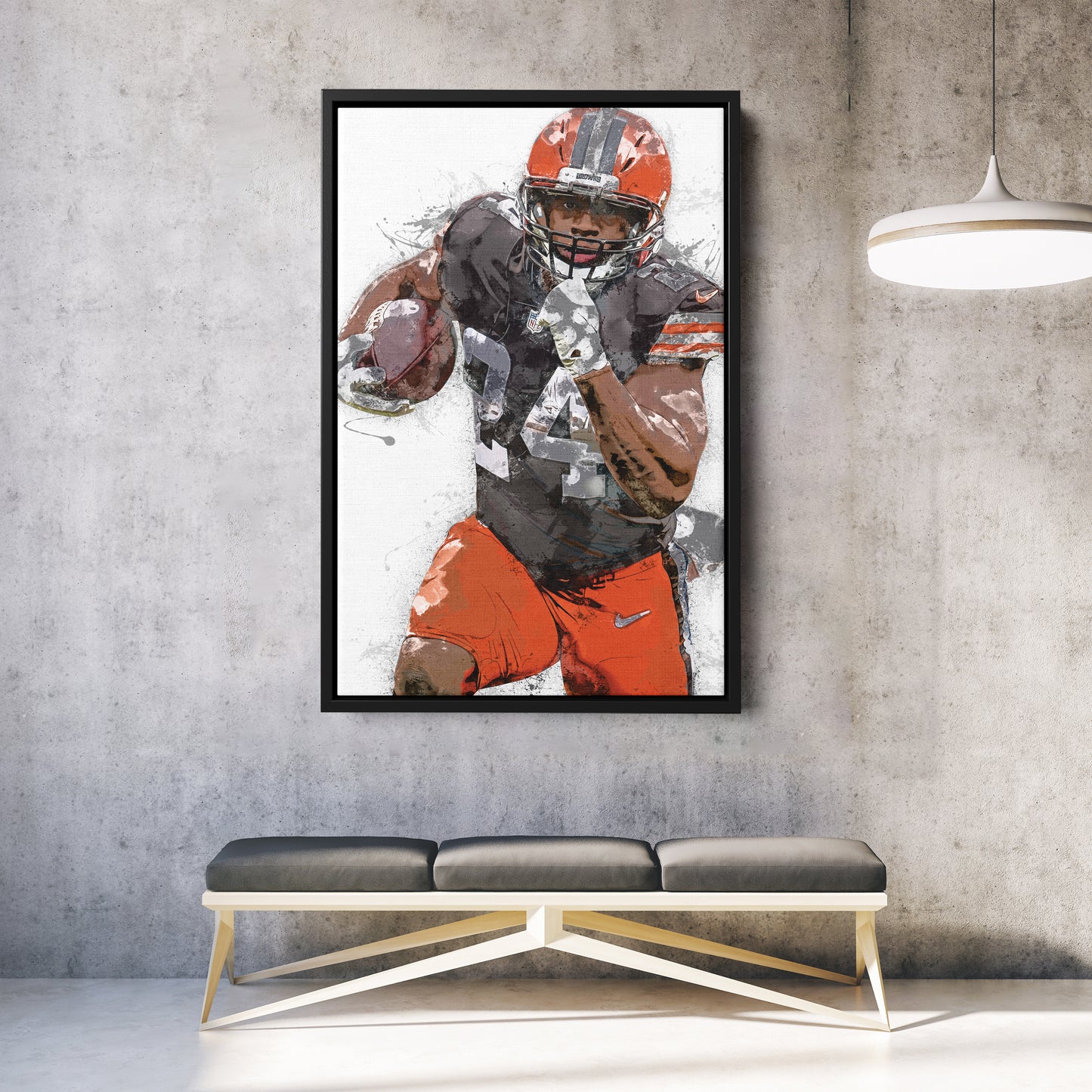 Nick Chubb Canvas Art – Cleveland Browns Wall Decor