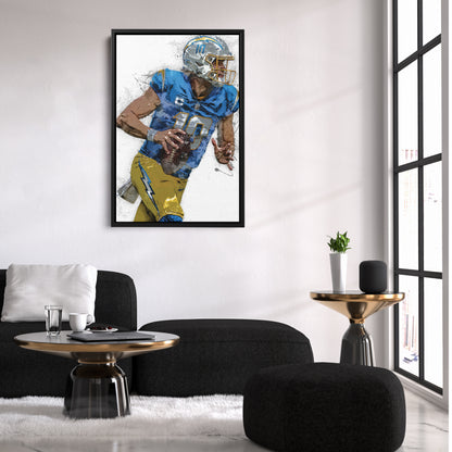 Justin Herbert Canvas Art – Los Angeles Chargers Wall Decor