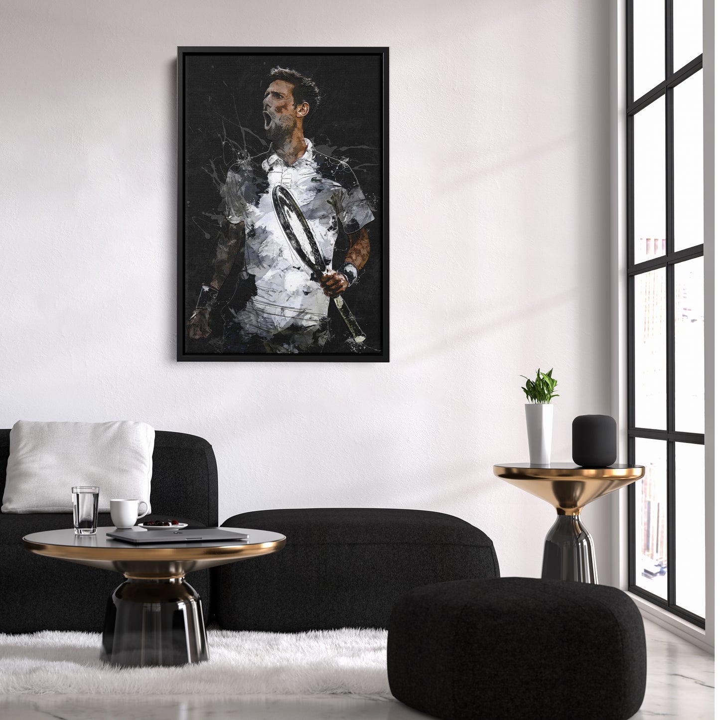 Novak Djokovic Canvas Print – Iconic Tennis Wall Art for Man Cave or Home