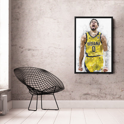 Tyrese Haliburton Canvas Art – Indiana Pacers Wall Decor