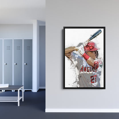 Mike Trout Canvas Art – Los Angeles Angels Wall Decor