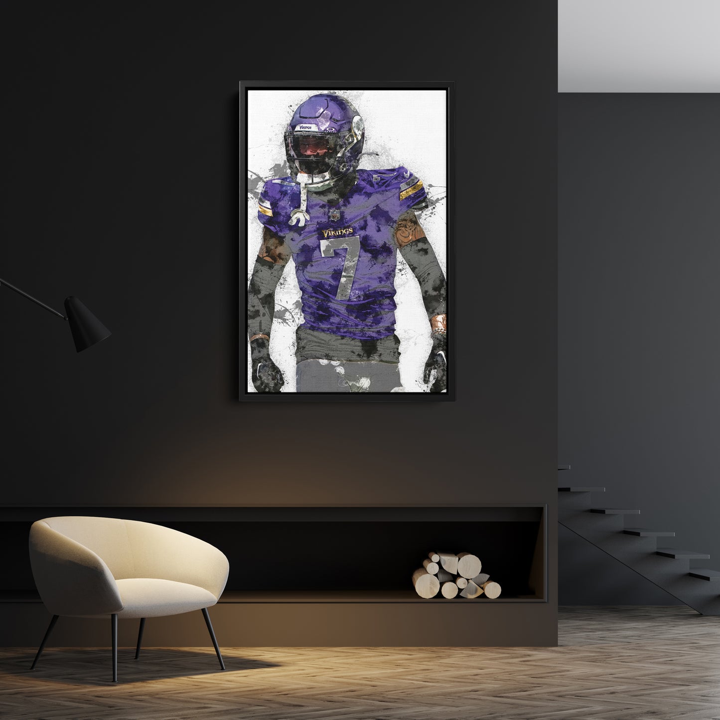 Byron Murphy Jr. Canvas Art – Minnesota Vikings Wall Decor